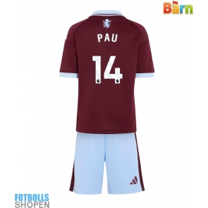 Billiga Aston Villa Pau Torres #14 Hemmatröja Barn 2026-27 Kortärmad (+ Korta byxor)